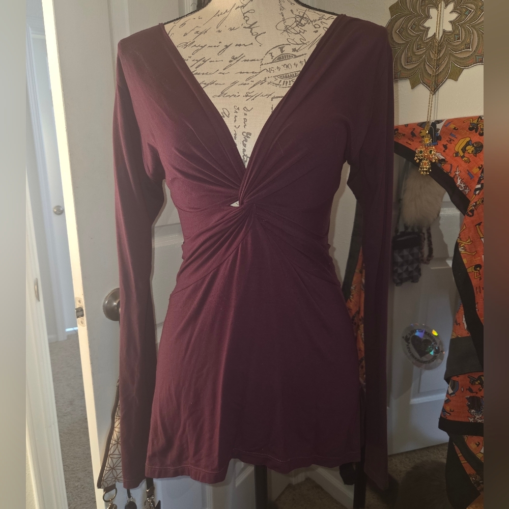 Long Sleeve Twist Top In Jam - Picture 2 of 13